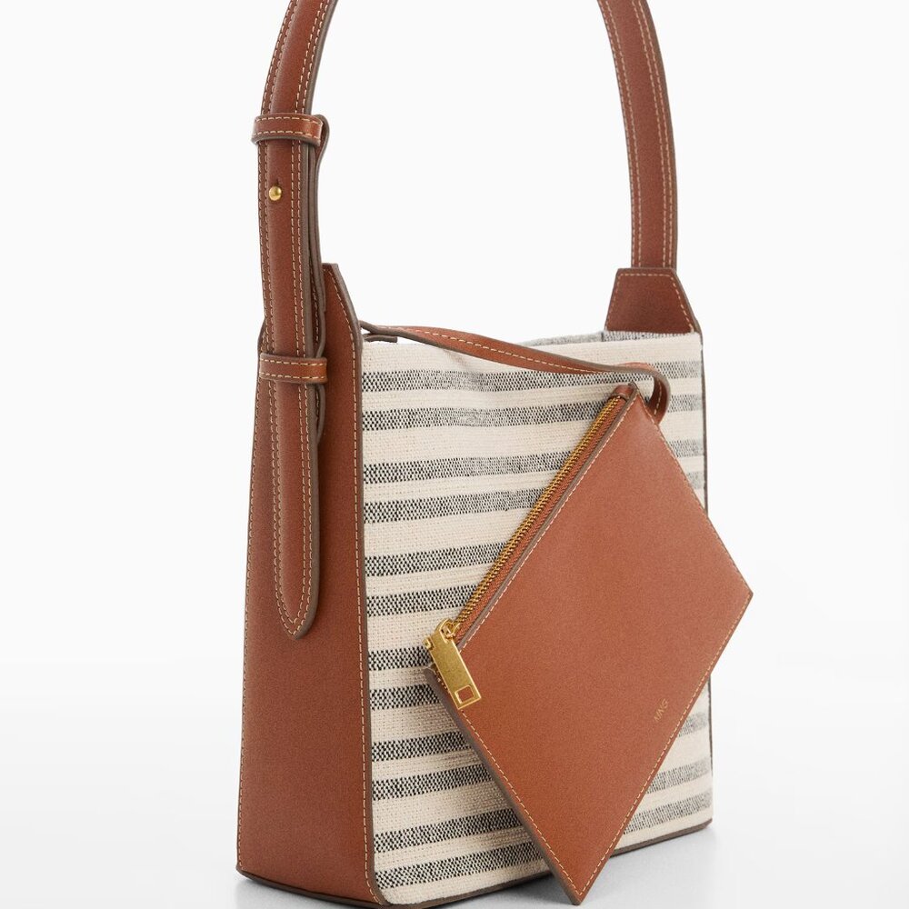 Mango Stripe Printed Shopper Bag/NWT - Picture 2 of 14